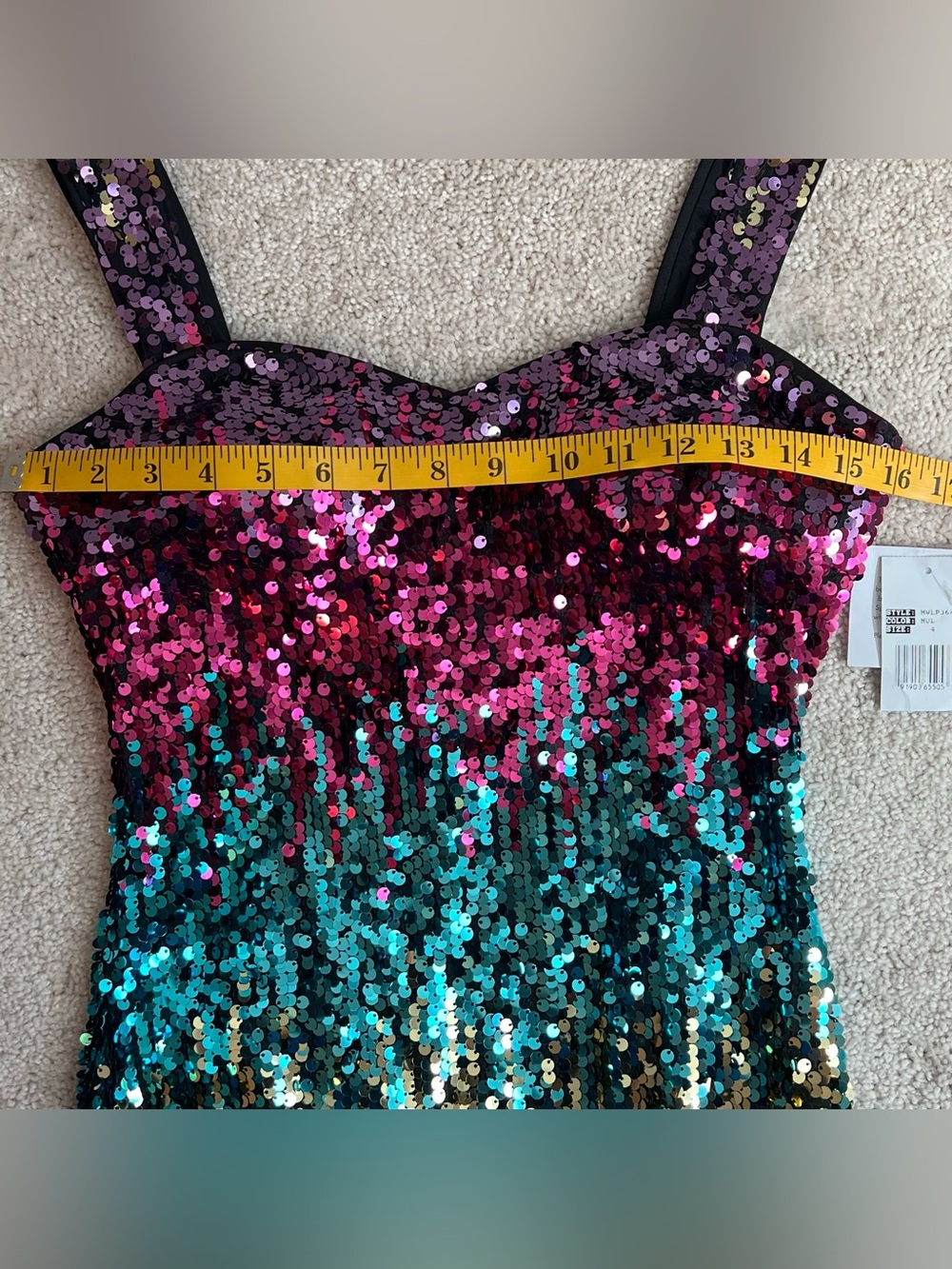 Marc New York NWT Rainbow Sequin Ombre Party Mini Dress Size 4 Homecoming - Picture 5 of 7